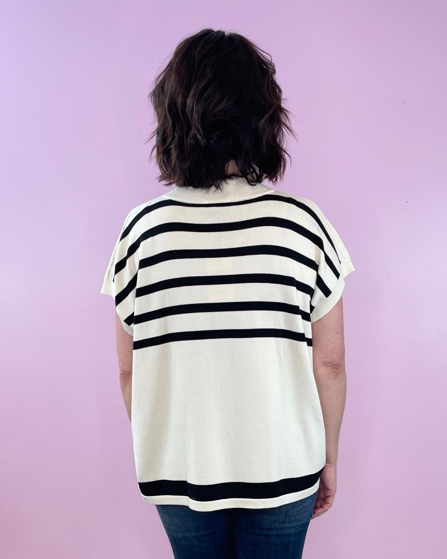 Ecru Classic Stripes Knit Top - Jessi Jayne Boutique
