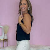 Boss Lady Navy Button Down Vest - Jessi Jayne Boutique
