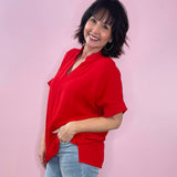 Chic Ease V - Neck Blouse (two colors) - Jessi Jayne Boutique