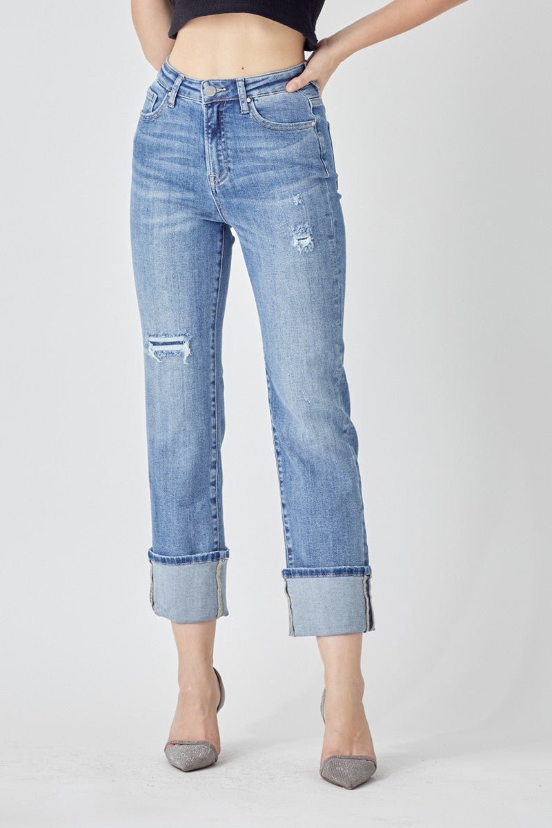 Classic And Trendy High Rise Wide Leg Straight Jeans - Jessi Jayne Boutique