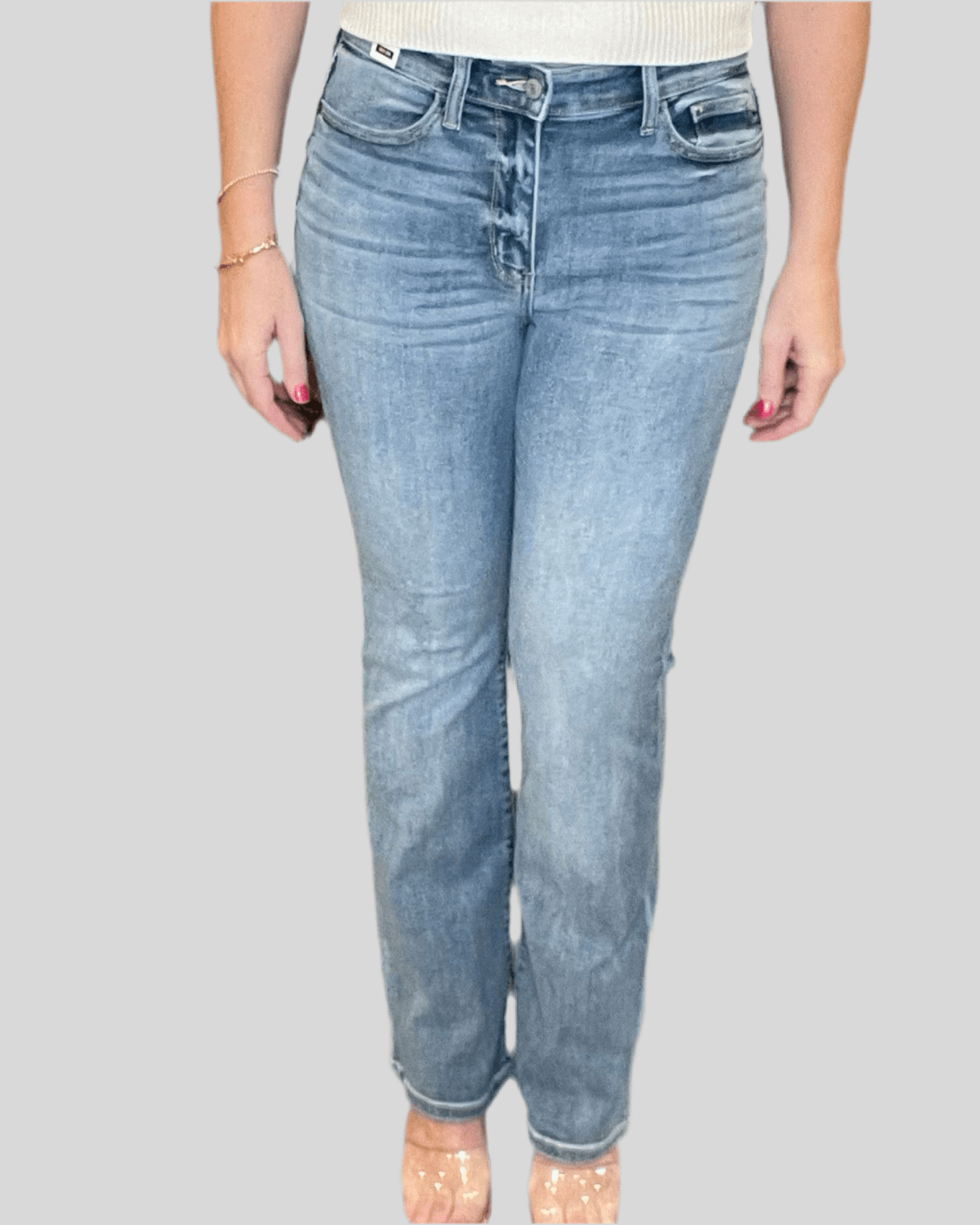 Judy Blue Light Mid Rise Bootcut Jeans 31" Inseam - Jessi Jayne Boutique