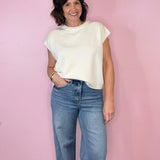 Elan Viscose short sleeve sweater vest - Jessi Jayne Boutique