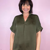 All The Pretty Places V Neck Cuff Sleeve Top (4 Colors) - Jessi Jayne Boutique