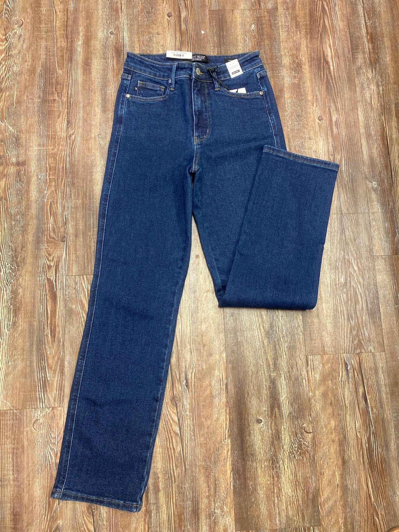 Judy Blue Dark High Waist Tummy Control Classic Straight Jeans 31" Inseam - Jessi Jayne Boutique
