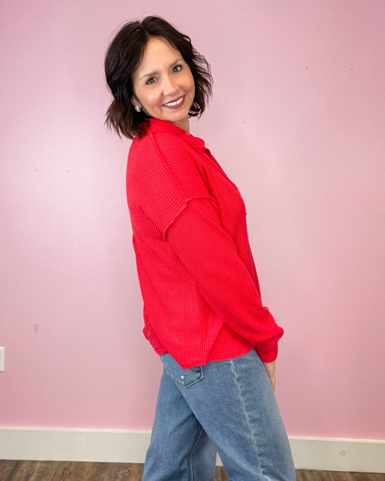 Emily Exposed Seam Collared Sweater (2 Colors) - Jessi Jayne Boutique