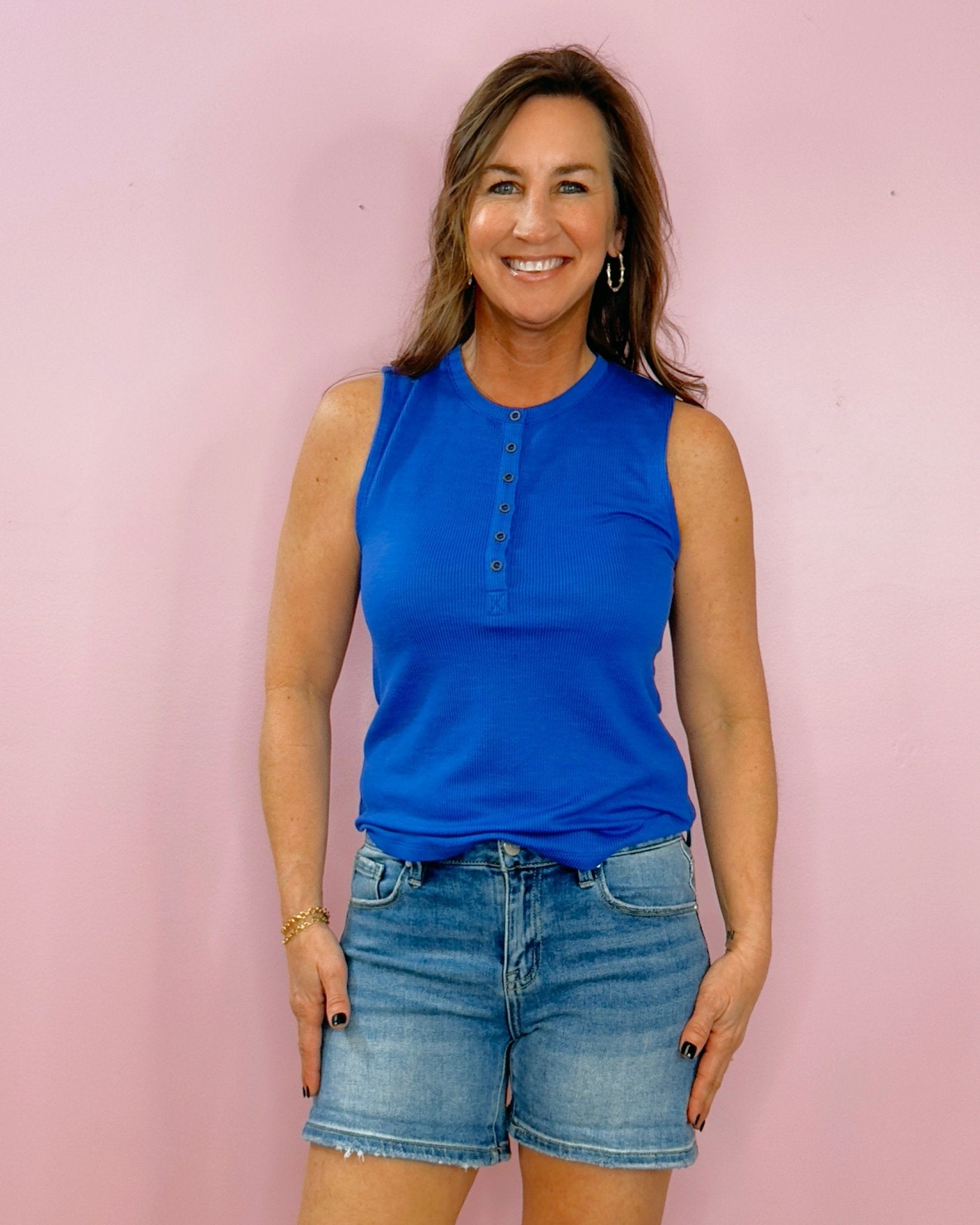 Risen Sunset Stroll Mid Rise Denim Shorts - Jessi Jayne Boutique