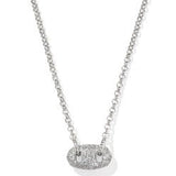 Kendra Scott Bailey Pave White Crystal RHOD Short Pendant Necklace - Jessi Jayne Boutique