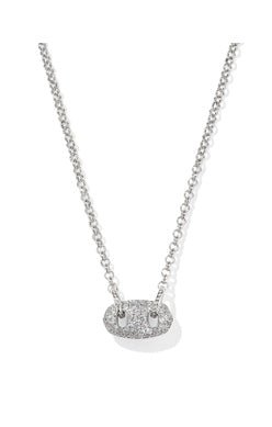 Kendra Scott Bailey Pave White Crystal RHOD Short Pendant Necklace - Jessi Jayne Boutique