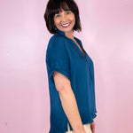 All The Pretty Places V Neck Cuff Sleeve Top (4 Colors) - Jessi Jayne Boutique