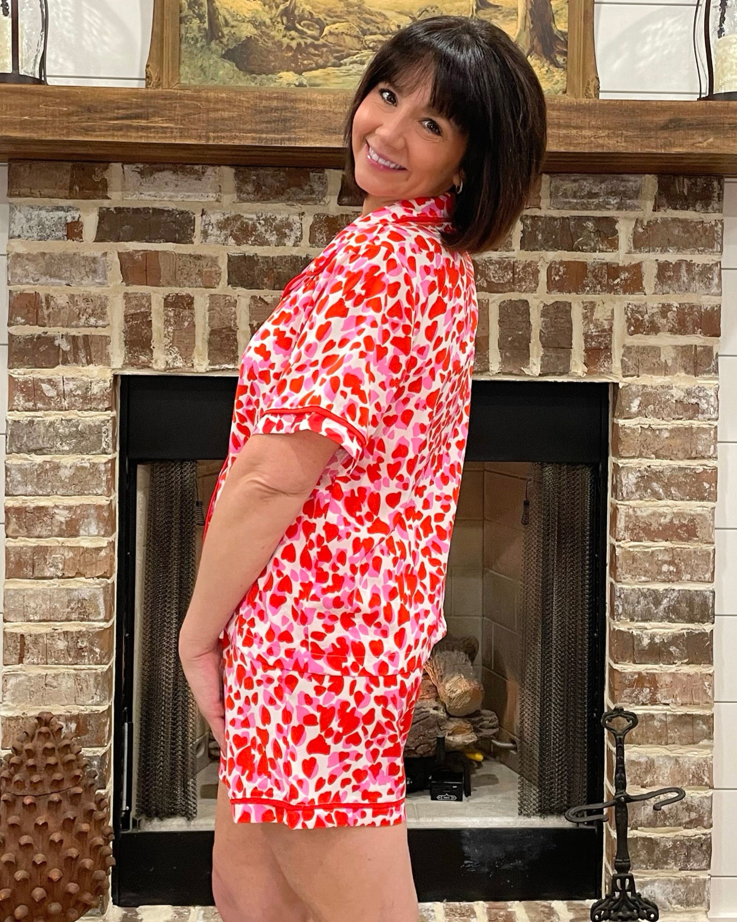 Hearts and Kisses Pajama Shorts Set - Jessi Jayne Boutique