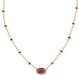 Kendra Scott Mini Elisa Enamel Frame Short Pendant Gold Maroon Magnesite Necklace - Jessi Jayne Boutique