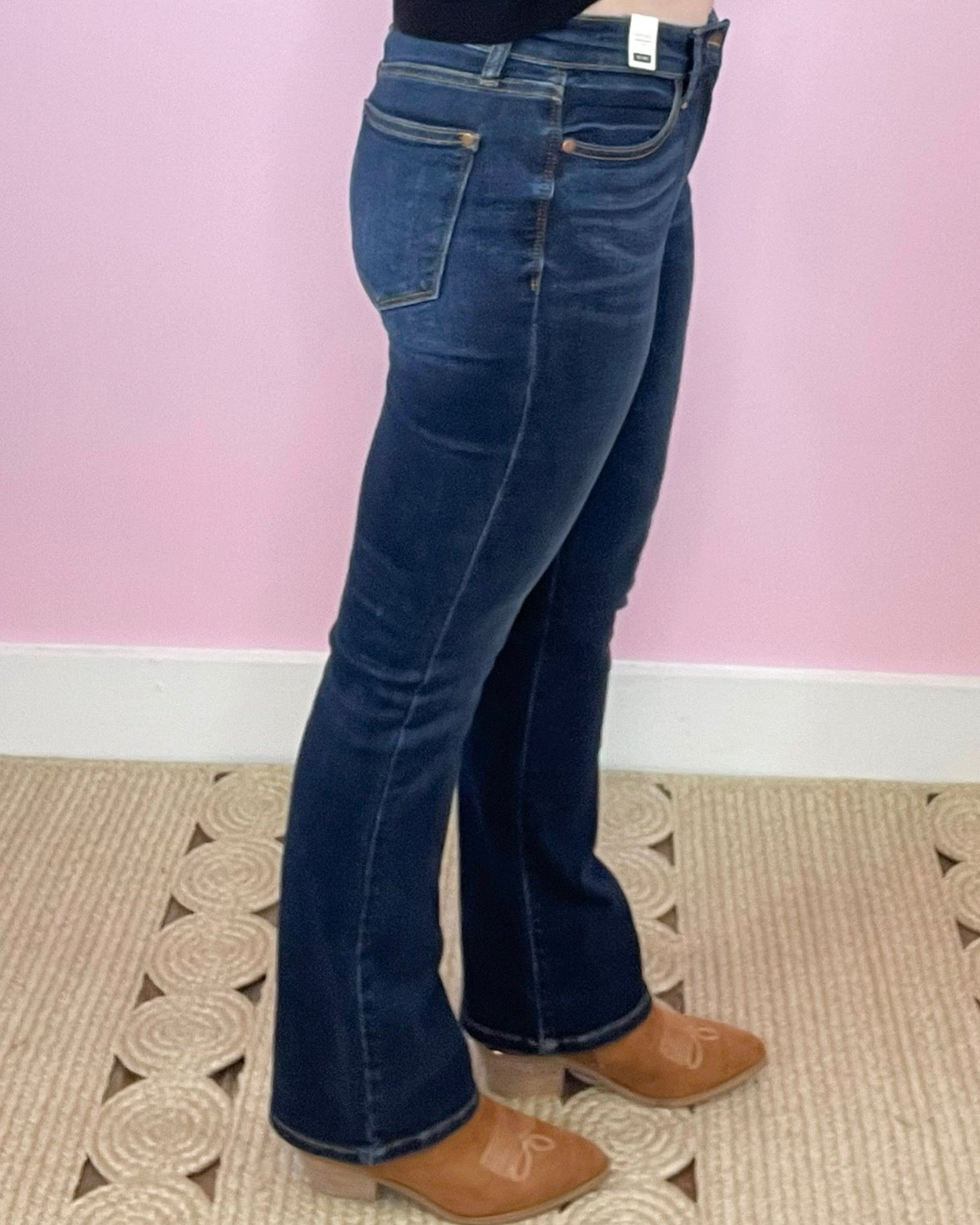 On A Mission Judy Blue Dark Wash Bootcut Jeans 30" Inseam - Jessi Jayne Boutique