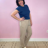 Mocha Dreams Woven Elastic Waist Seam Detail Pants - Jessi Jayne Boutique