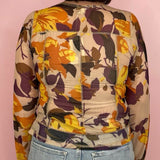 Dreamer Taupe Mesh Long Sleeve Floral Print Top - Jessi Jayne Boutique