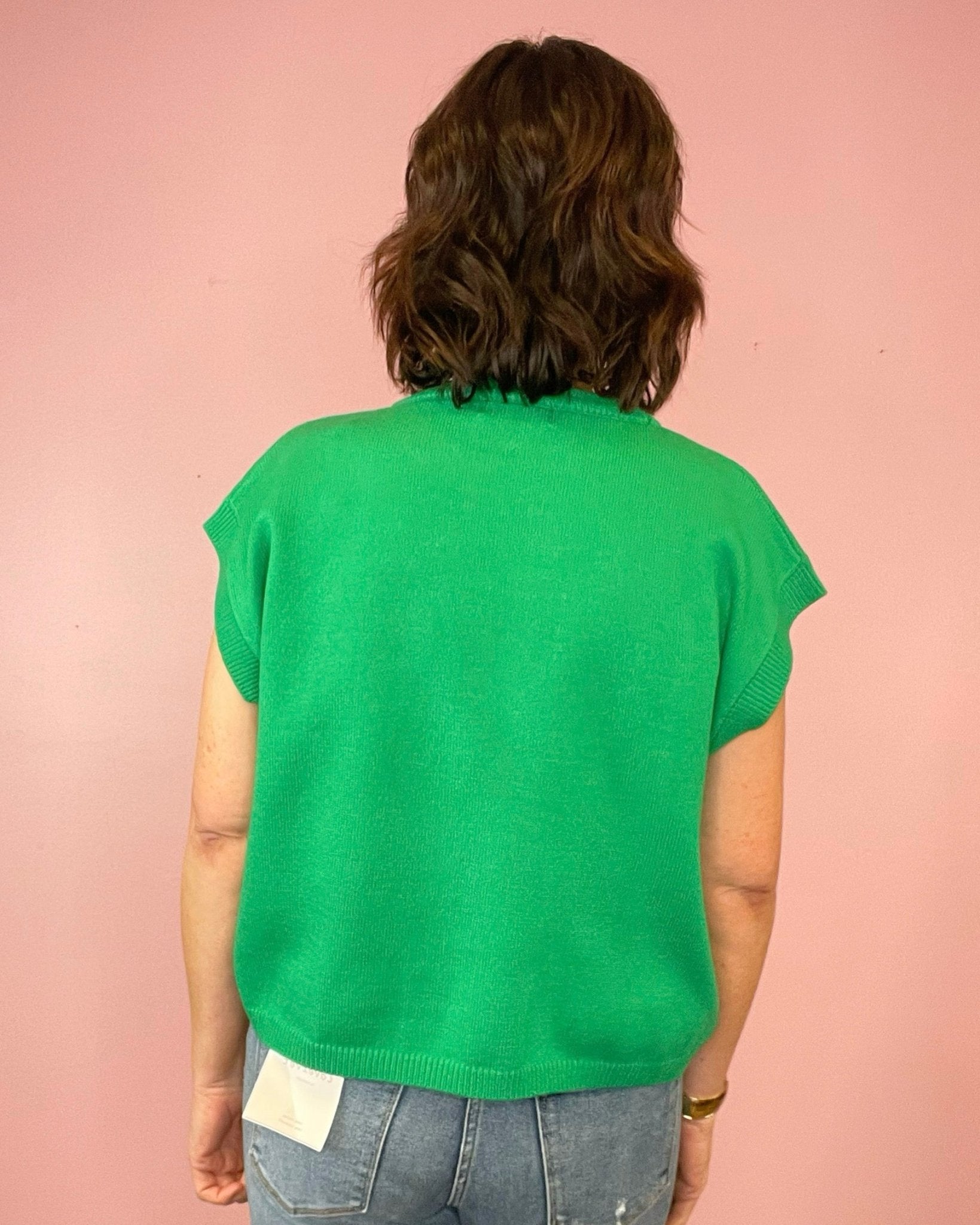 Elan Viscose short sleeve sweater vest - Jessi Jayne Boutique