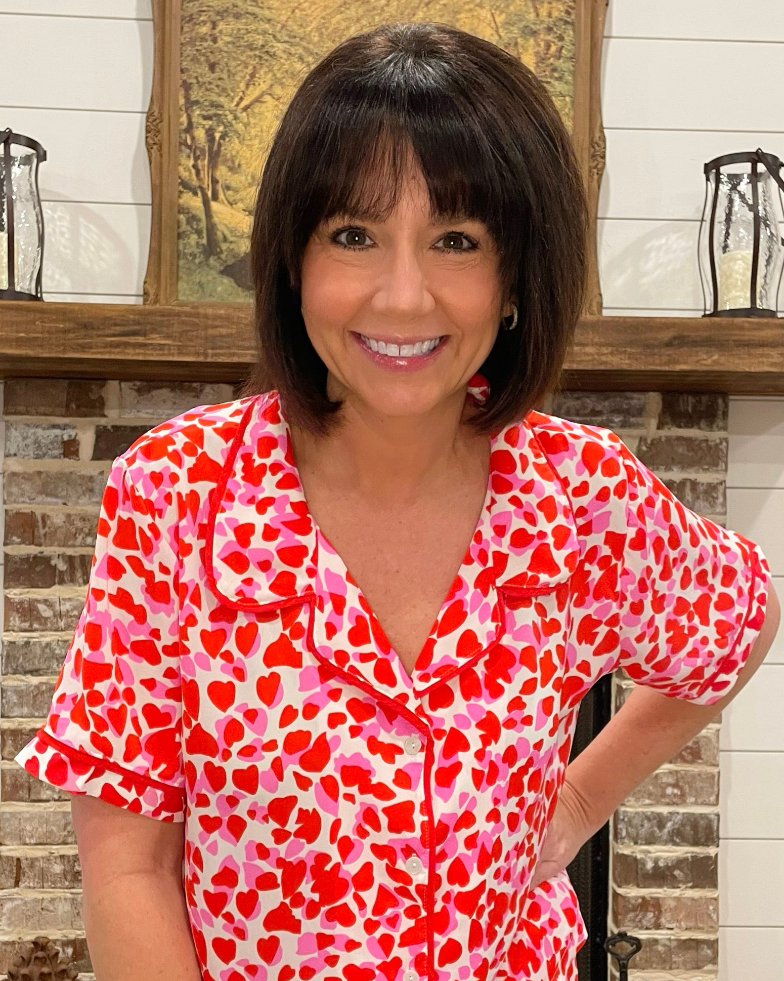 Hearts and Kisses Pajama Shorts Set - Jessi Jayne Boutique