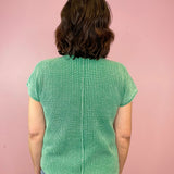 Dreamy Days Washed Mock Neck Knit Short Sleeve Sweater Top (4 colors) - Jessi Jayne Boutique
