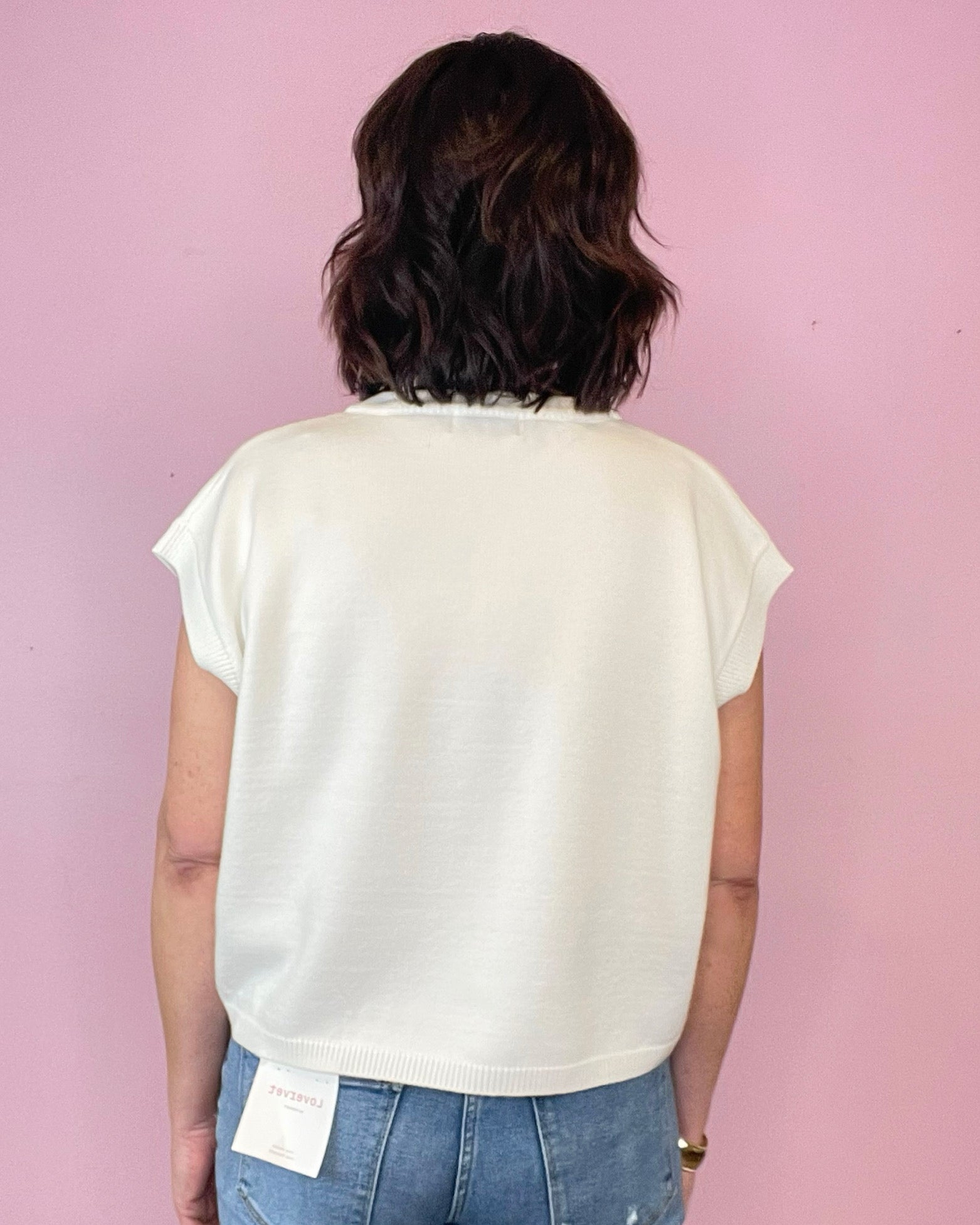 Elan Viscose short sleeve sweater vest - Jessi Jayne Boutique