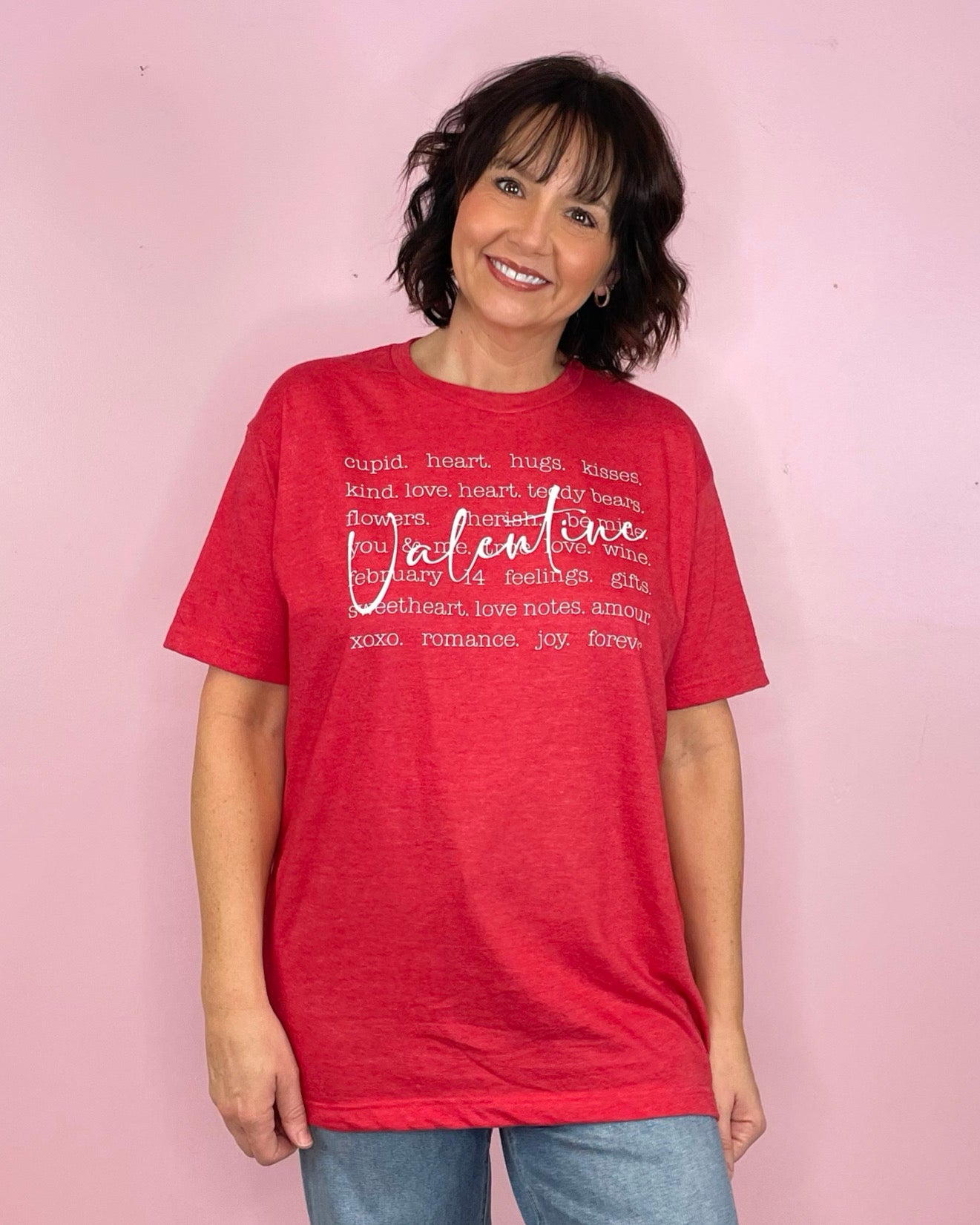 My Valentine Red Graphic Tee - Jessi Jayne Boutique