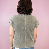 Dreamy Days Washed Mock Neck Knit Short Sleeve Sweater Top (4 colors) - Jessi Jayne Boutique