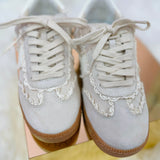 Dolce Vita Notice Lace Sneakers Ivory Suede - Jessi Jayne Boutique