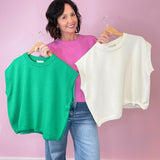 Elan Viscose short sleeve sweater vest - Jessi Jayne Boutique