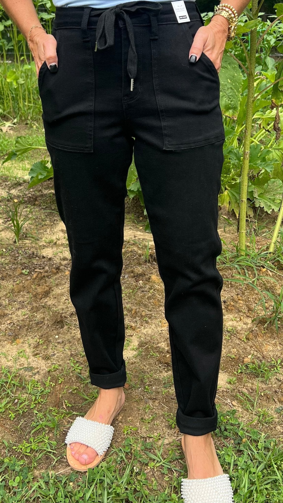 Be Able Black Jogger Style Jeans - Jessi Jayne Boutique