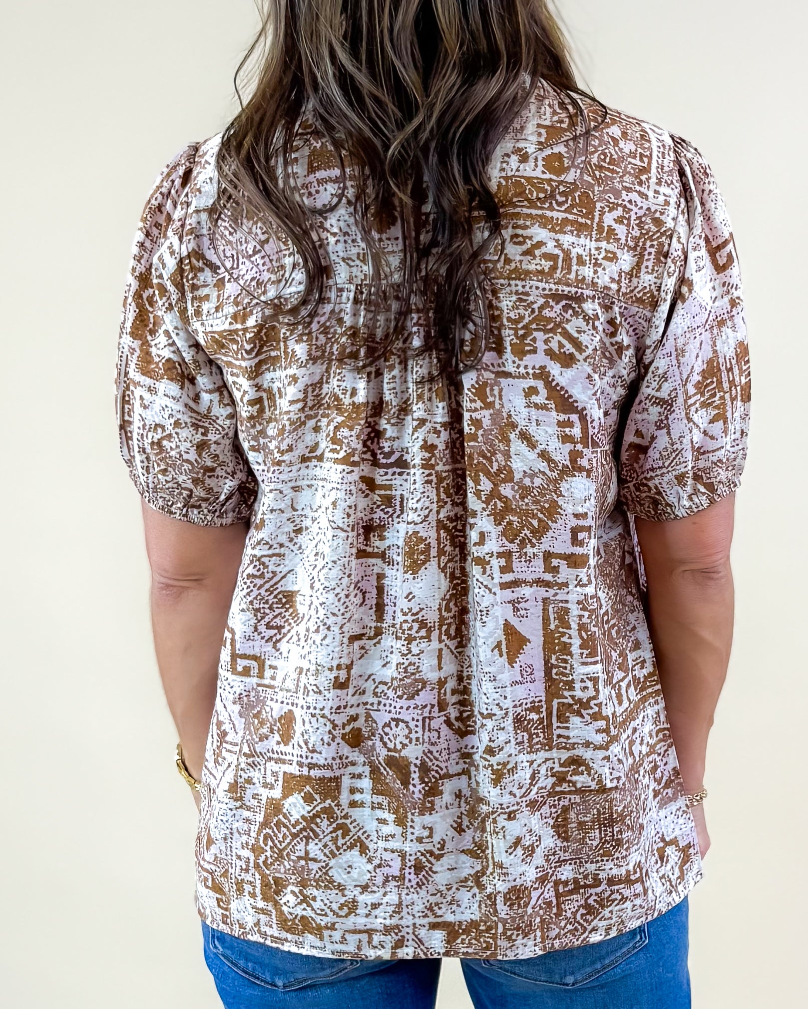 Desert Bloom Mixed Print Top - Jessi Jayne Boutique