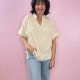 Chic Ease V - Neck Blouse (two colors) - Jessi Jayne Boutique