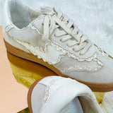 Dolce Vita Notice Lace Sneakers Ivory Suede - Jessi Jayne Boutique