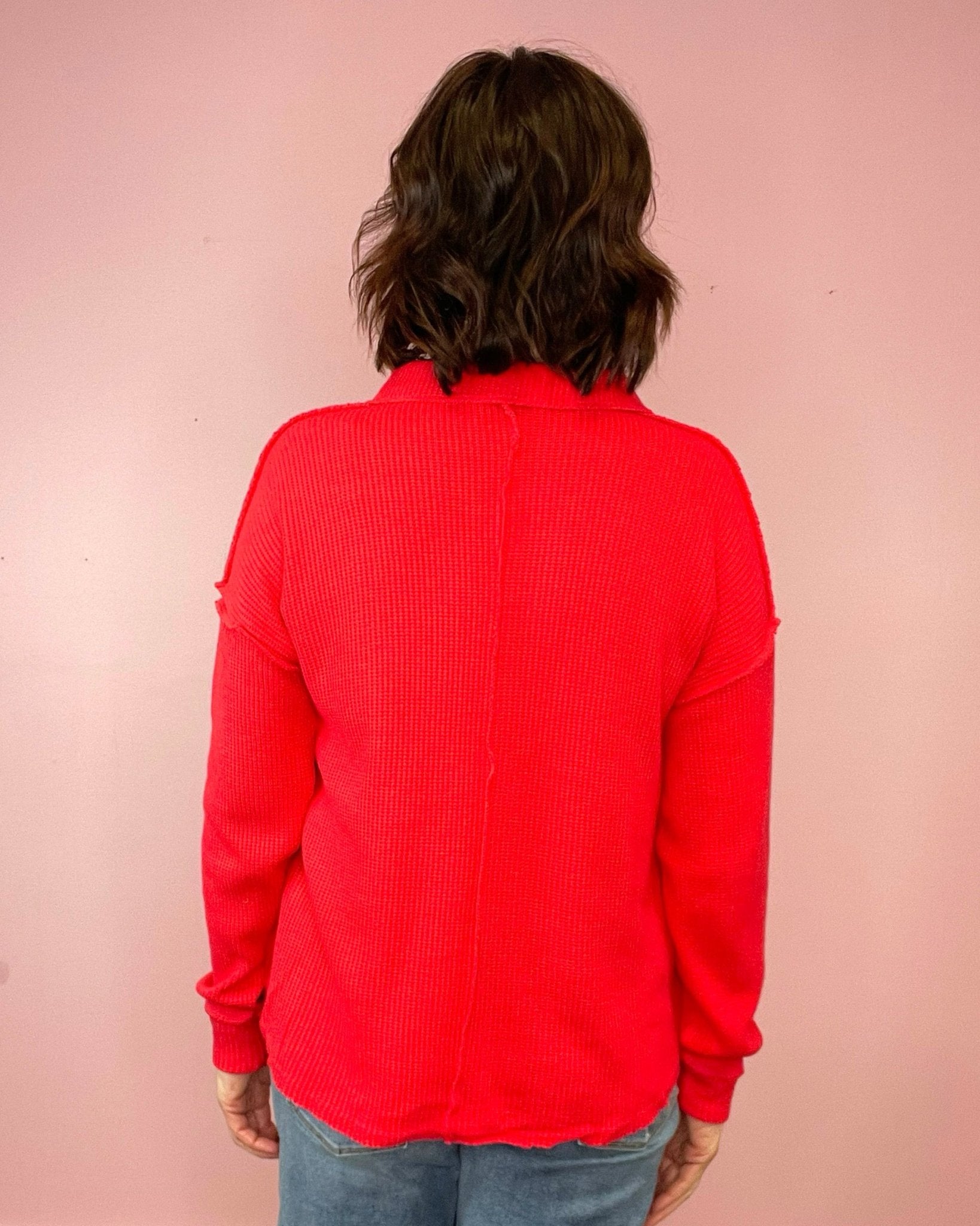 Emily Exposed Seam Collared Sweater (2 Colors) - Jessi Jayne Boutique