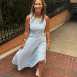 Blue Skies Striped Maxi Asymmetrical Dress - Jessi Jayne Boutique