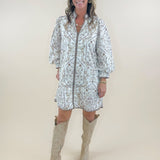Ecru Elegance Zip Front Mini Dress - Jessi Jayne Boutique