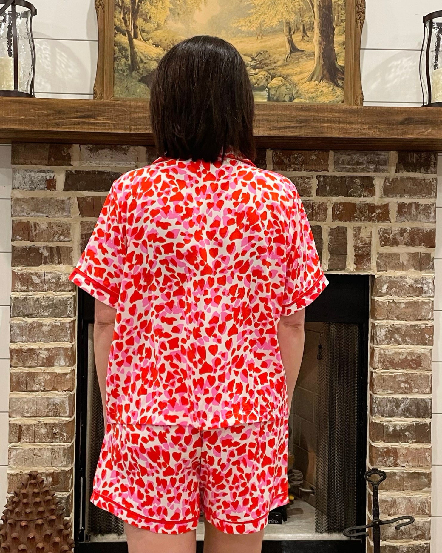 Hearts and Kisses Pajama Shorts Set - Jessi Jayne Boutique