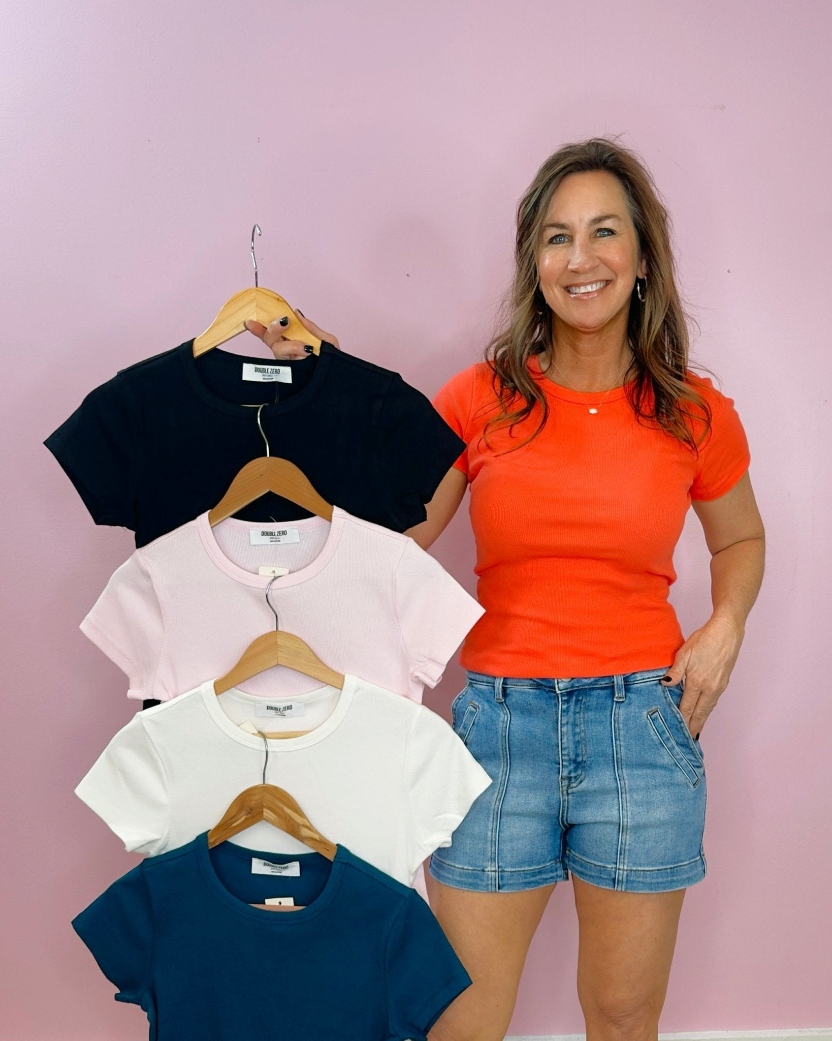 Sunset Ribbed Fitted Tee ( 5 Colors ) - Jessi Jayne Boutique