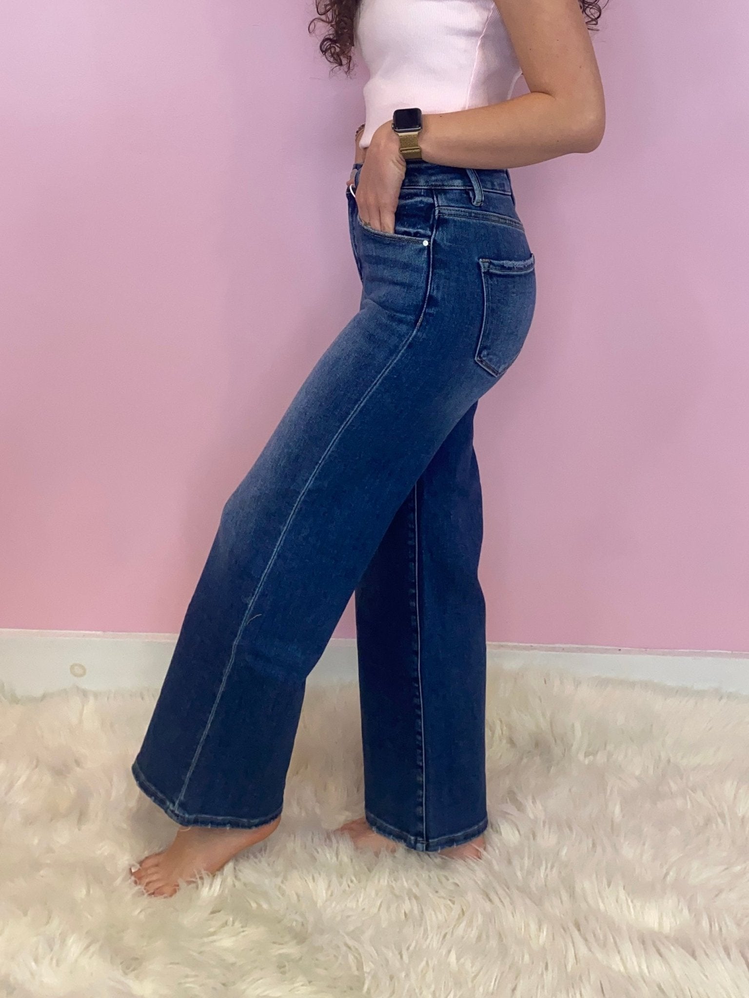 Risen Unmatched High Rise Wide Leg Crop Jean - Jessi Jayne Boutique