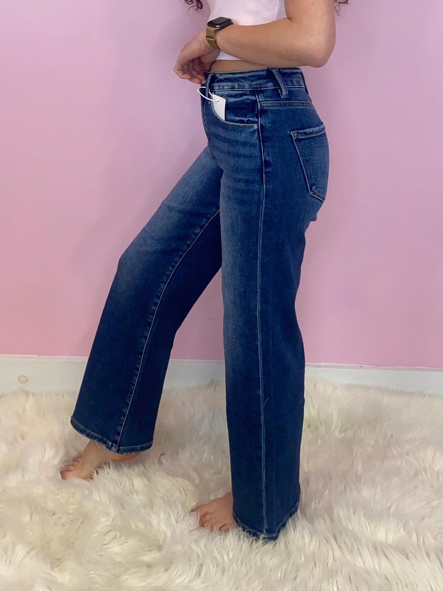 Risen Unmatched High Rise Wide Leg Crop Jean - Jessi Jayne Boutique