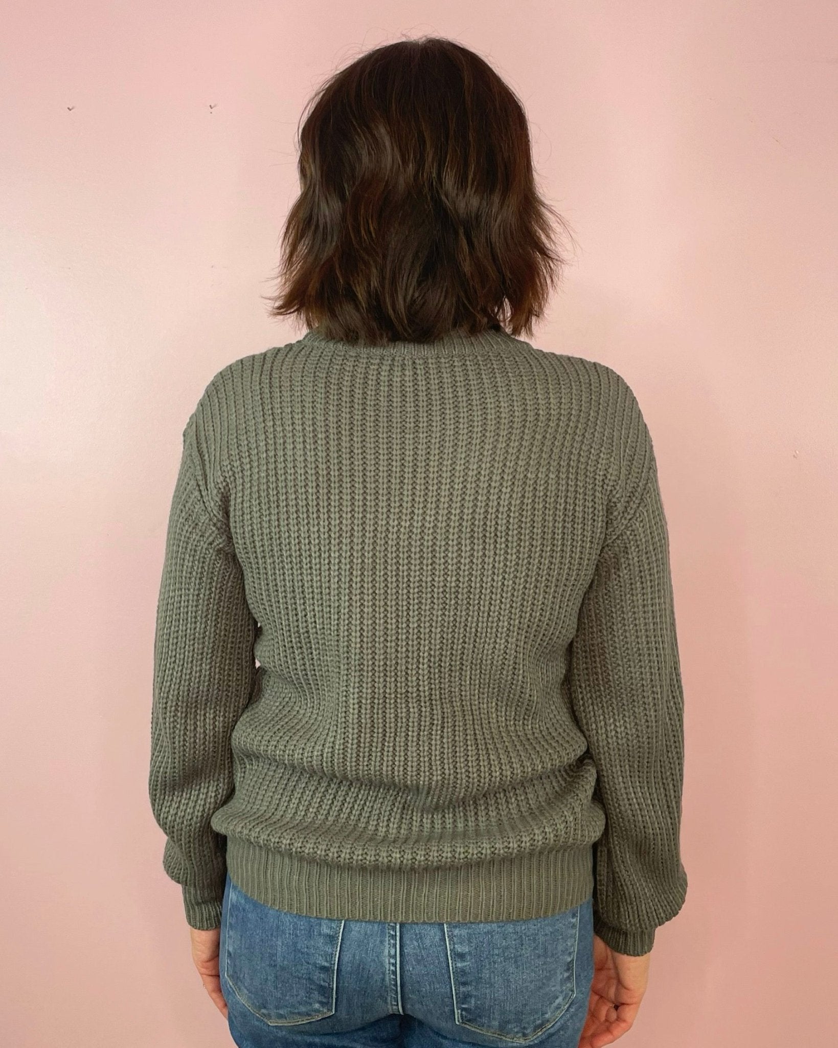 On Vacation Grey Cable Knit Mock Neck Sweater Top - Jessi Jayne Boutique