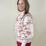Vintage Vine Puff Sleeve Sweater - Jessi Jayne Boutique