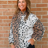 Wild Mosaic Mock Neck Sweater - Jessi Jayne Boutique