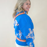 Sapphire Medallion Knit Sweater - Jessi Jayne Boutique
