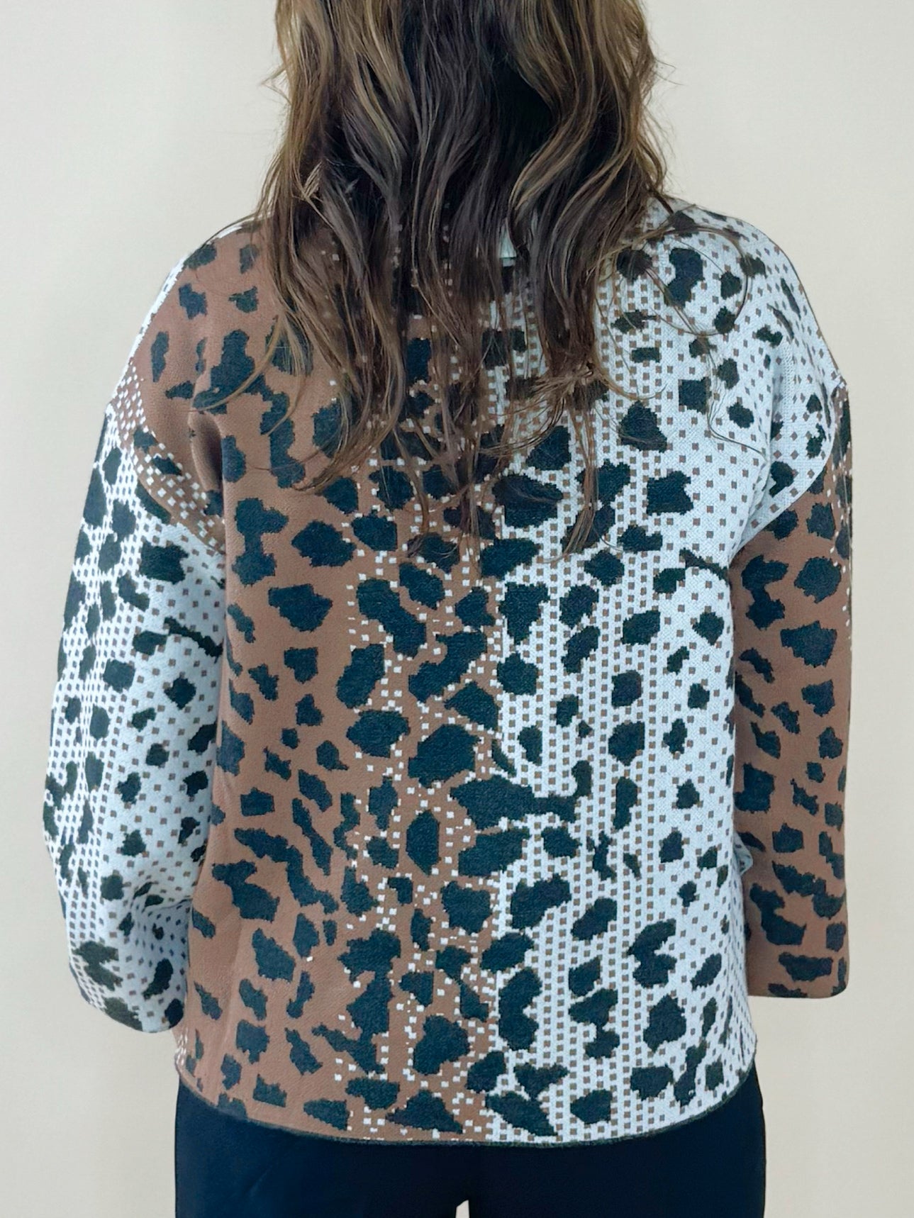 Wild Mosaic Mock Neck Sweater - Jessi Jayne Boutique