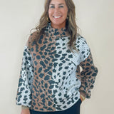 Wild Mosaic Mock Neck Sweater - Jessi Jayne Boutique