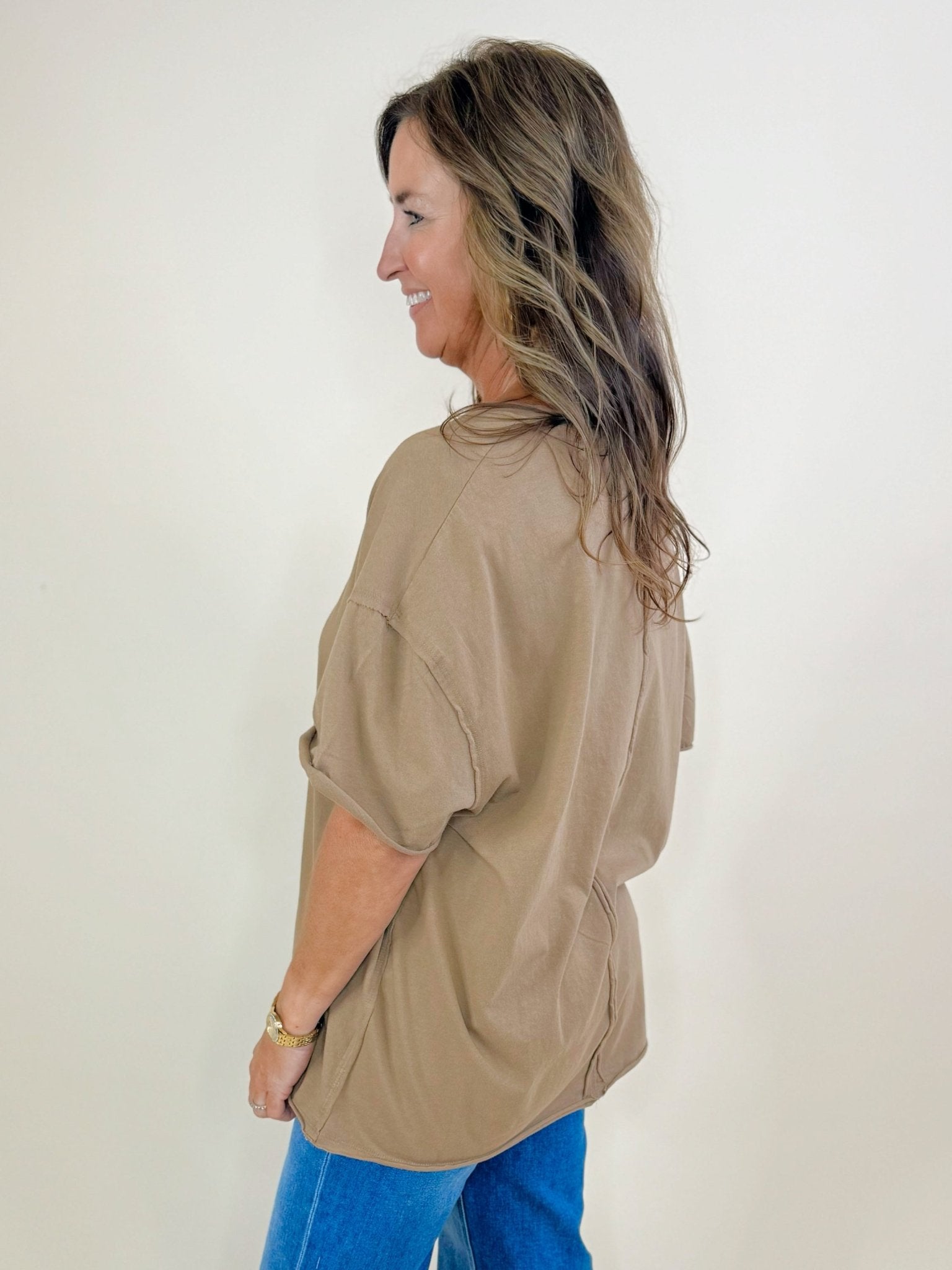 On Repeat Raw Hem Tee - Jessi Jayne Boutique