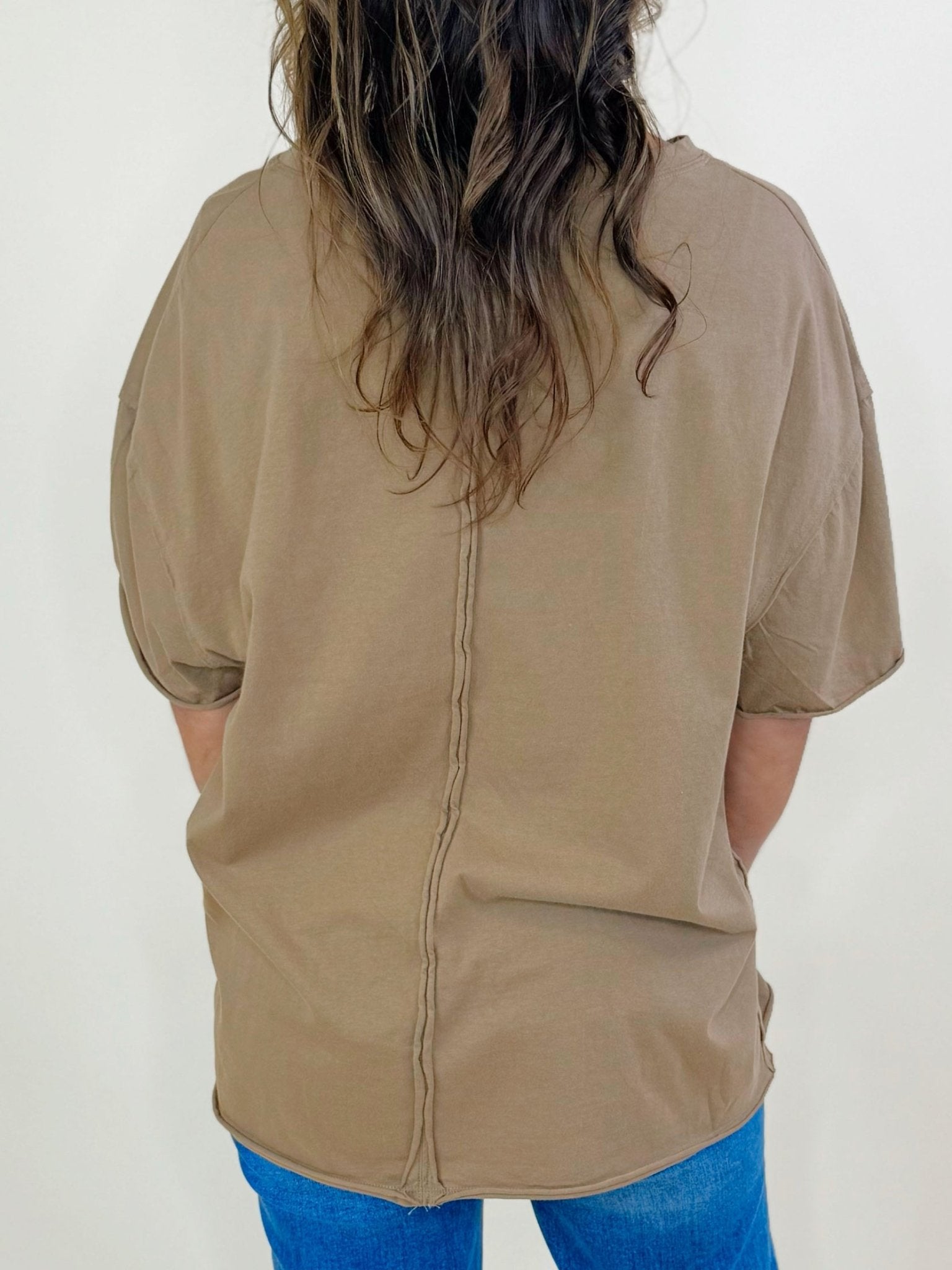 On Repeat Raw Hem Tee - Jessi Jayne Boutique