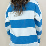 Weekend Sideline Striped Half - Zip Pullover - Jessi Jayne Boutique