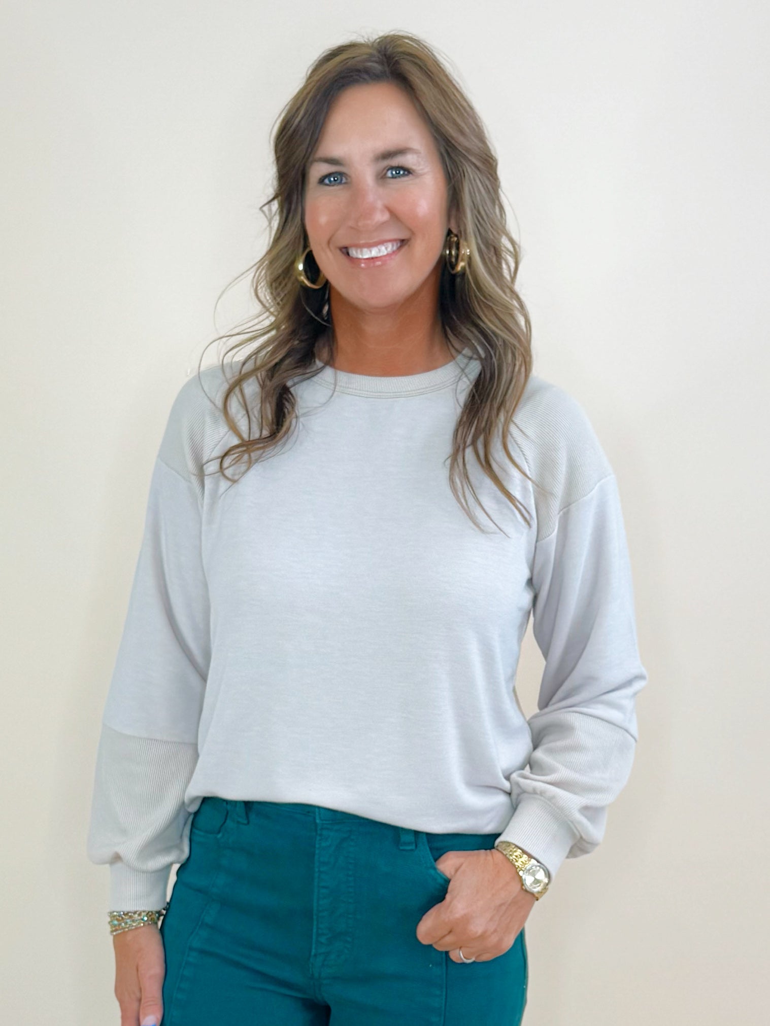 Soft Whisper Contrast Rib Top - Jessi Jayne Boutique