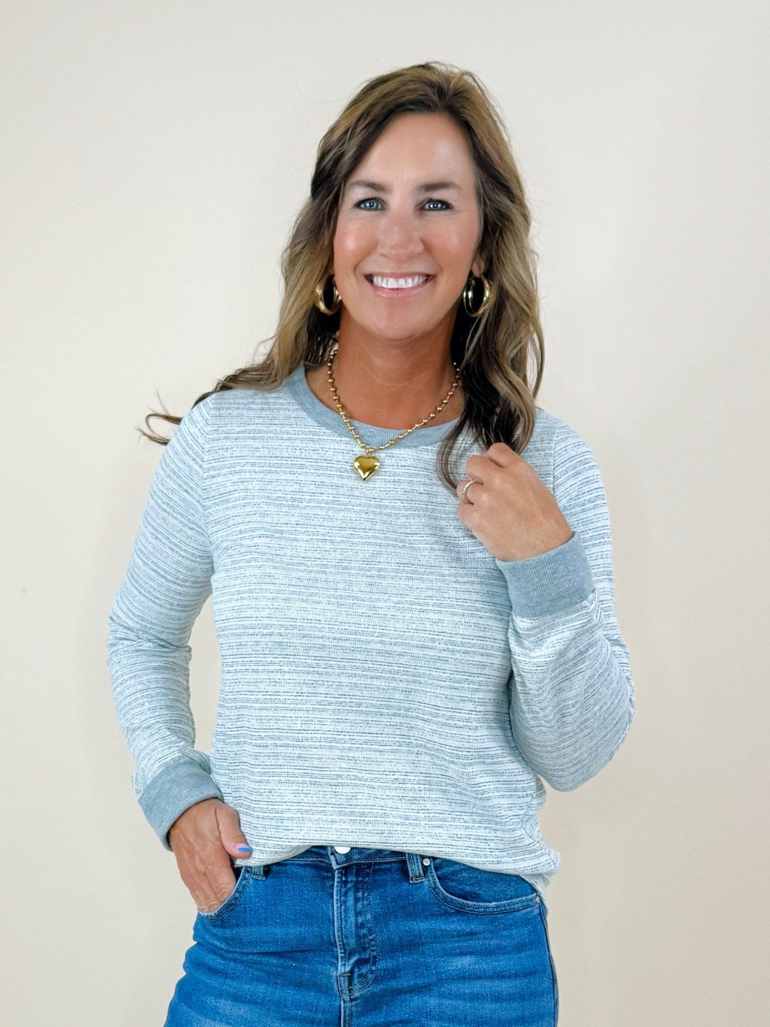 Silver Lining Knit Long Sleeve Top - Jessi Jayne Boutique