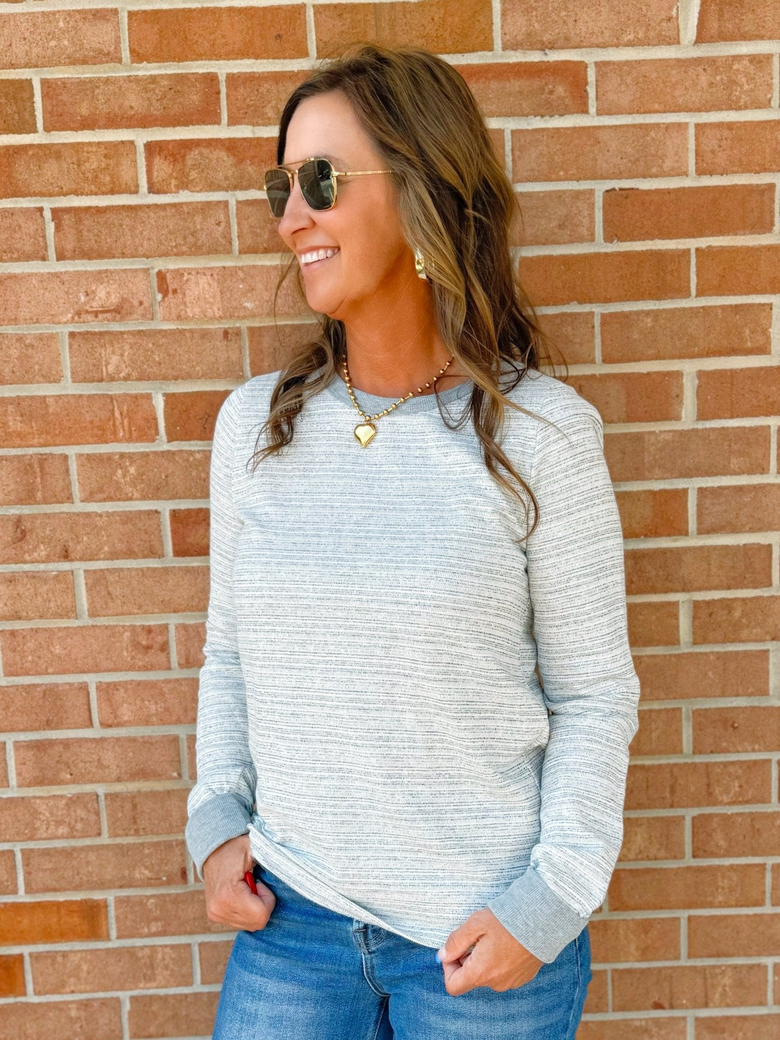 Silver Lining Knit Long Sleeve Top - Jessi Jayne Boutique