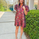 Vienna Floral Jacquard Event Dress - Jessi Jayne Boutique